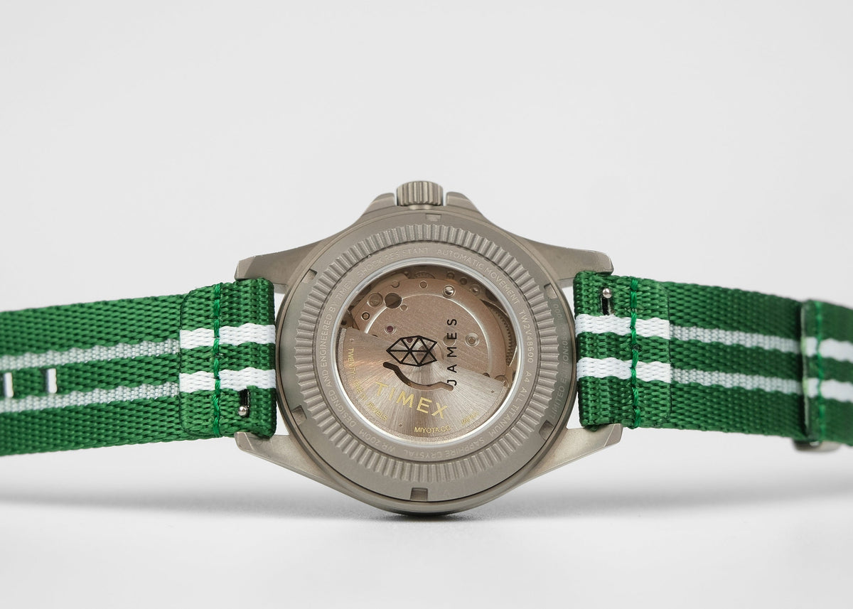 Under The Cuff Tennis Stripe Centre Court two-piece nylon watch strap