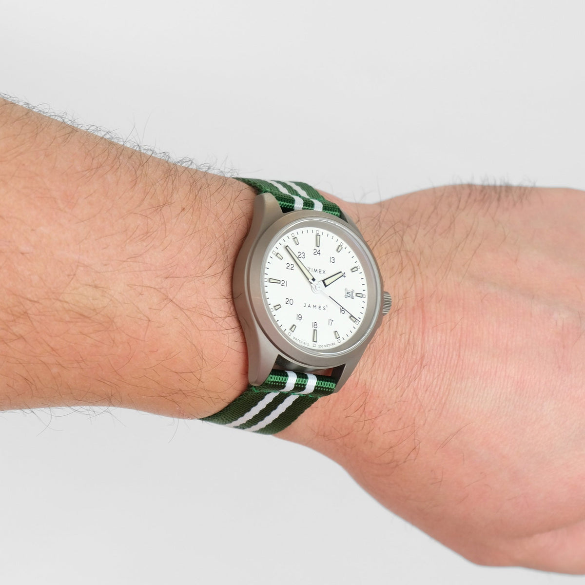 Under The Cuff Tennis Stripe Centre Court two-piece nylon watch strap