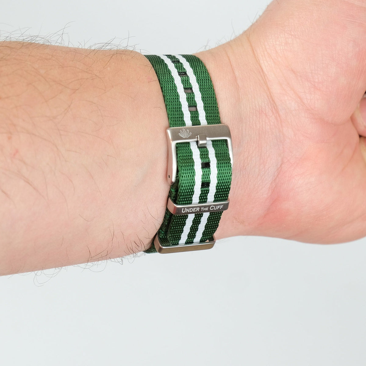 Under The Cuff Tennis Stripe Centre Court two-piece nylon watch strap