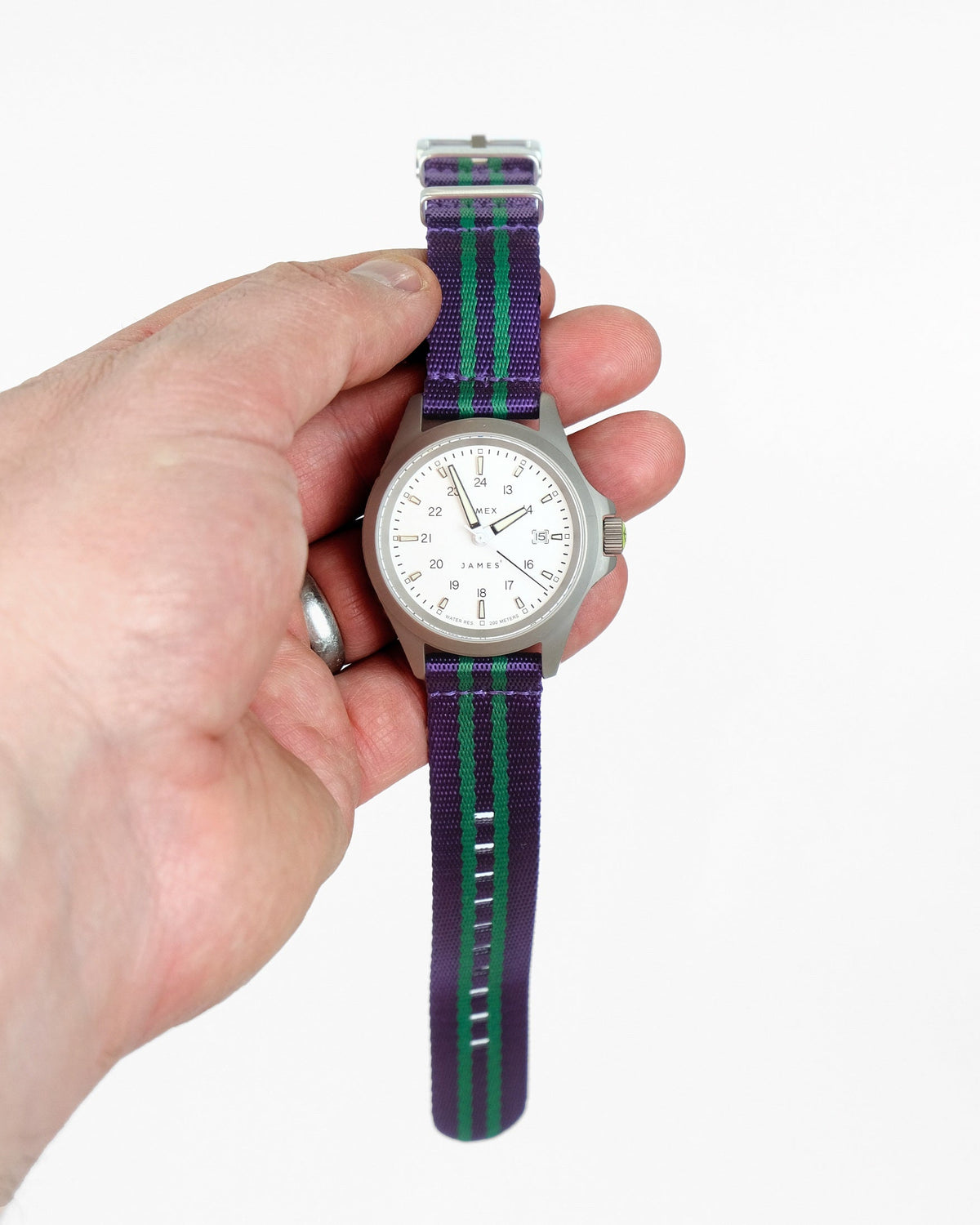 Under The Cuff Tennis Stripe SW19 two-piece nylon watch strap