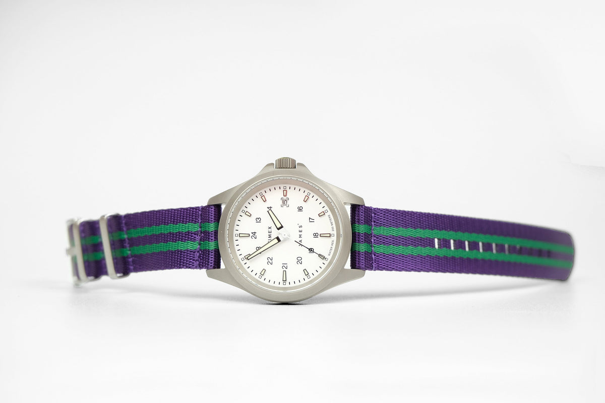 Under The Cuff Tennis Stripe SW19 two-piece nylon watch strap