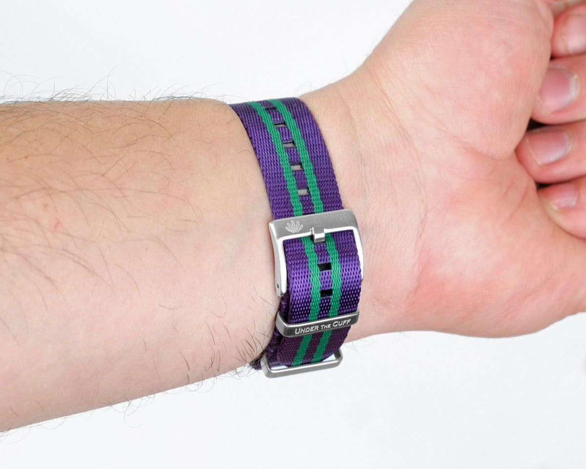Under The Cuff Tennis Stripe SW19 two-piece nylon watch strap