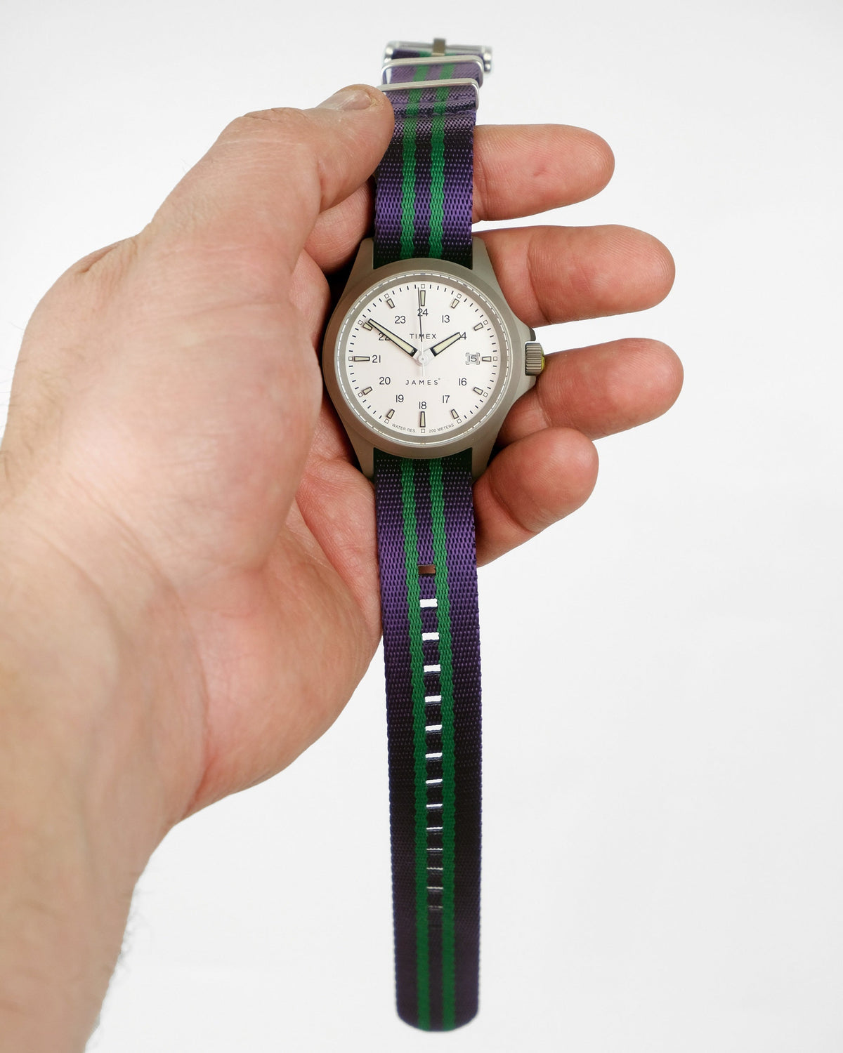Under The Cuff Tennis Stripe SW19 pass-through nylon watch strap
