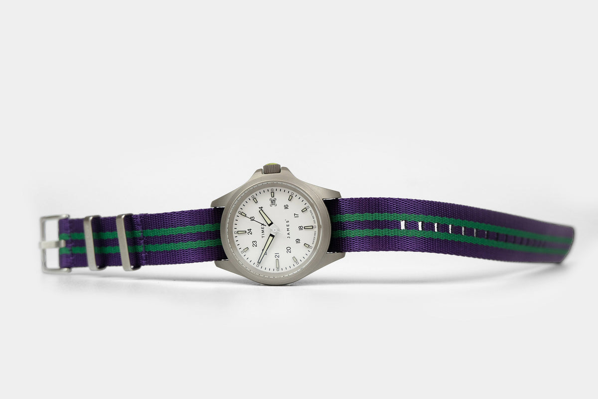 Under The Cuff Tennis Stripe SW19 pass-through nylon watch strap