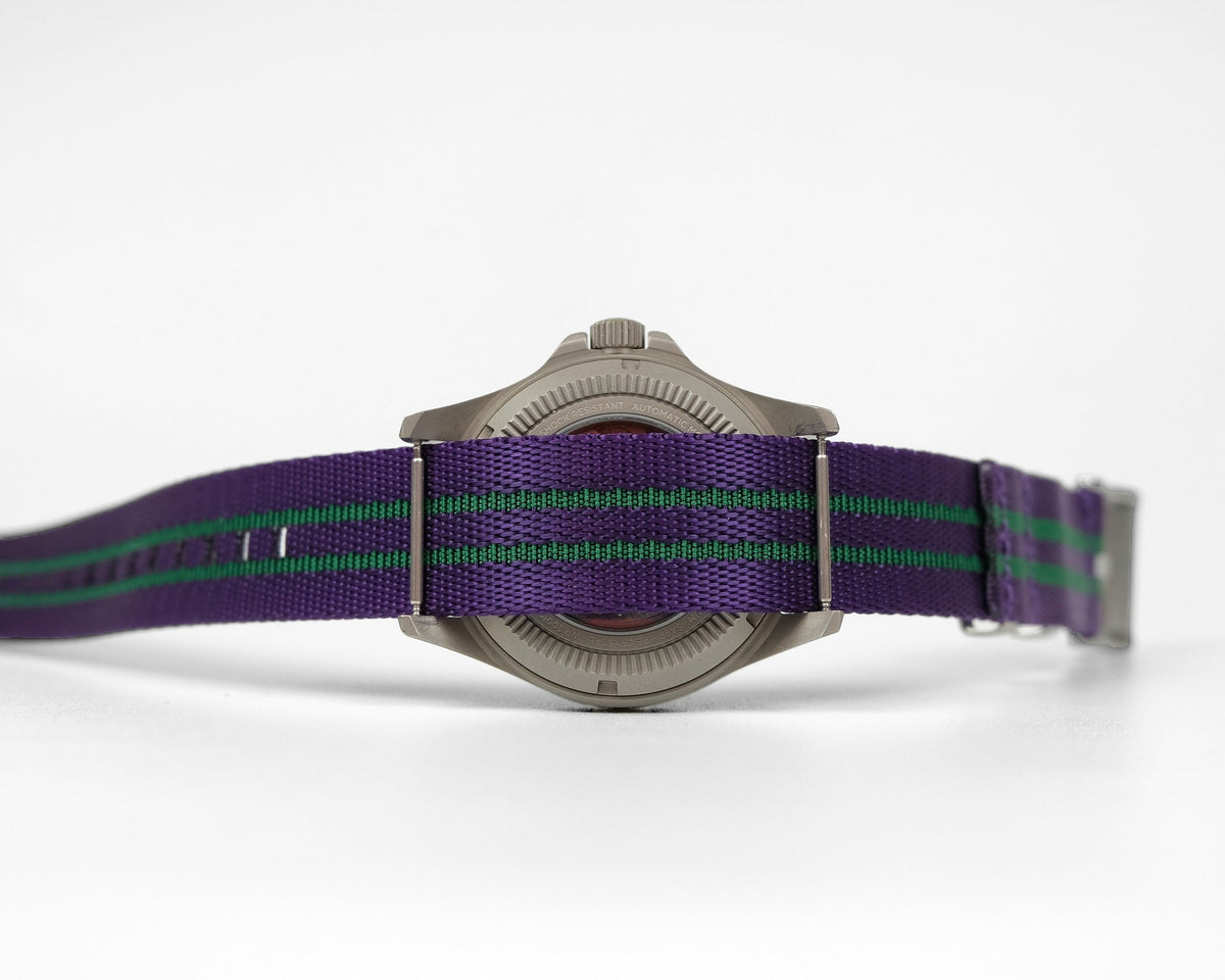 Under The Cuff Tennis Stripe SW19 pass-through nylon watch strap