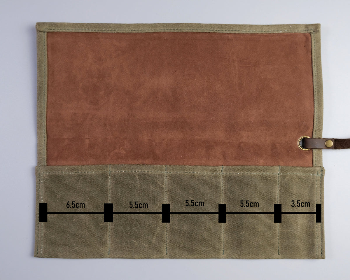 Waxed Canvas & Suede Watch Roll