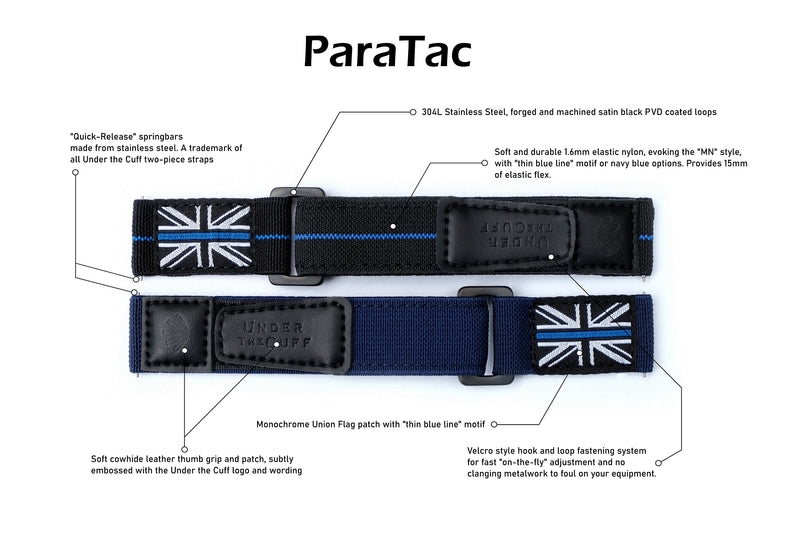 Under The Cuff ParaTac Thin Blue Line tactical nylon watch strap