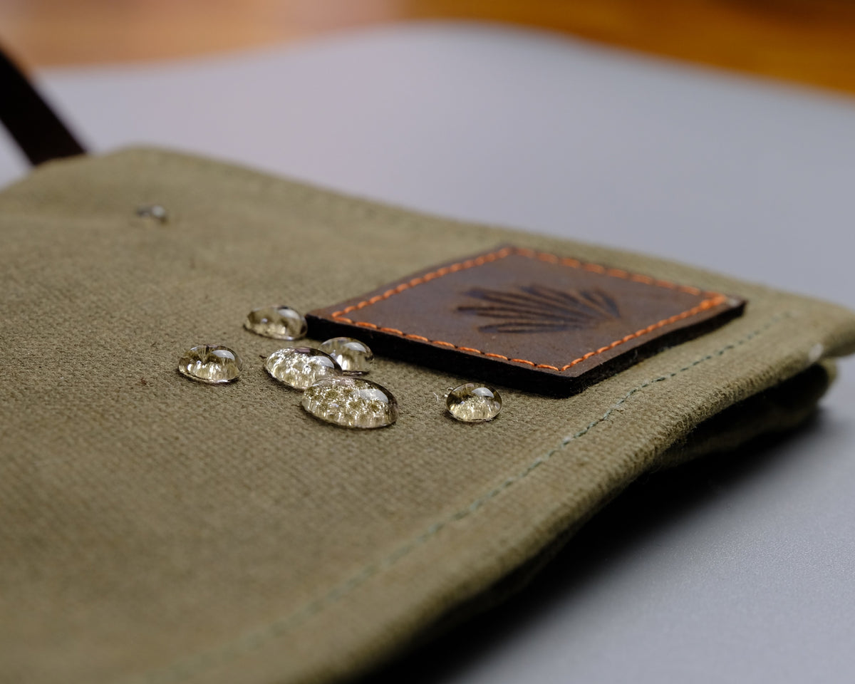 Waxed Canvas & Suede Watch Roll