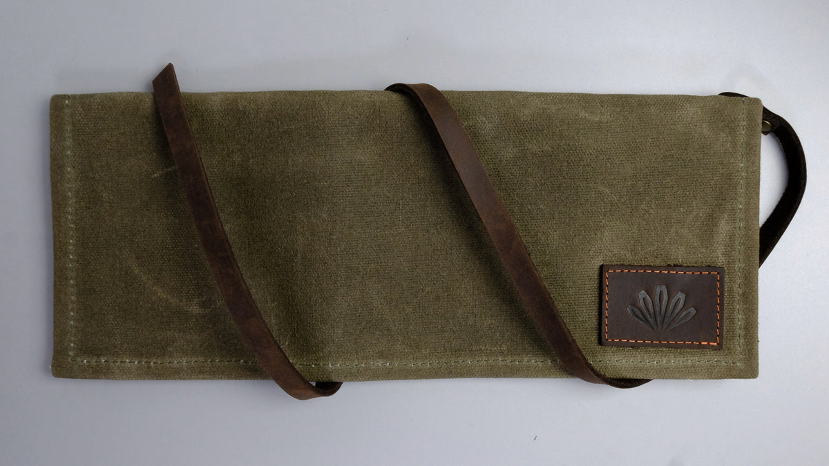 Waxed Canvas & Suede Watch Roll