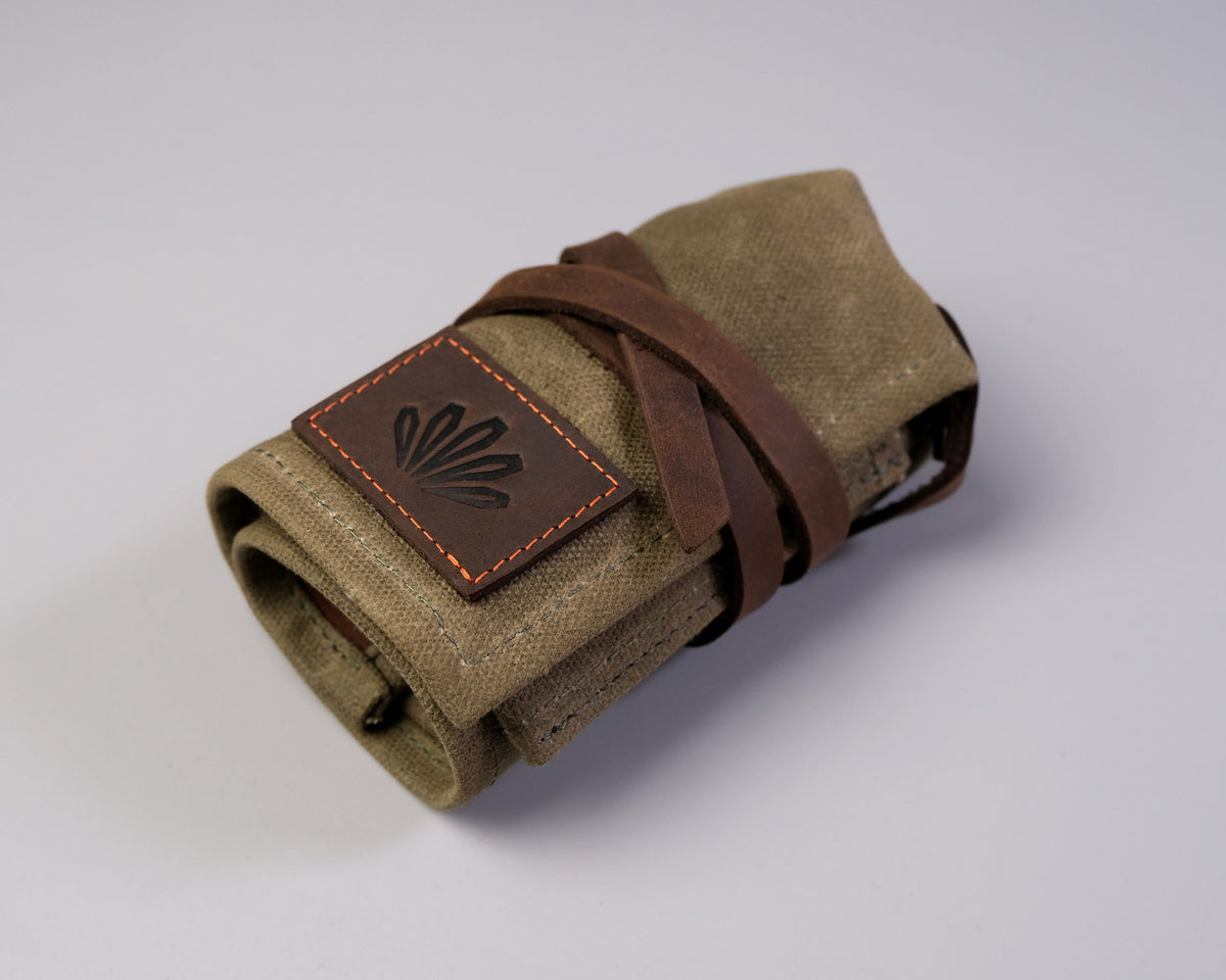 Waxed Canvas & Suede Watch Roll